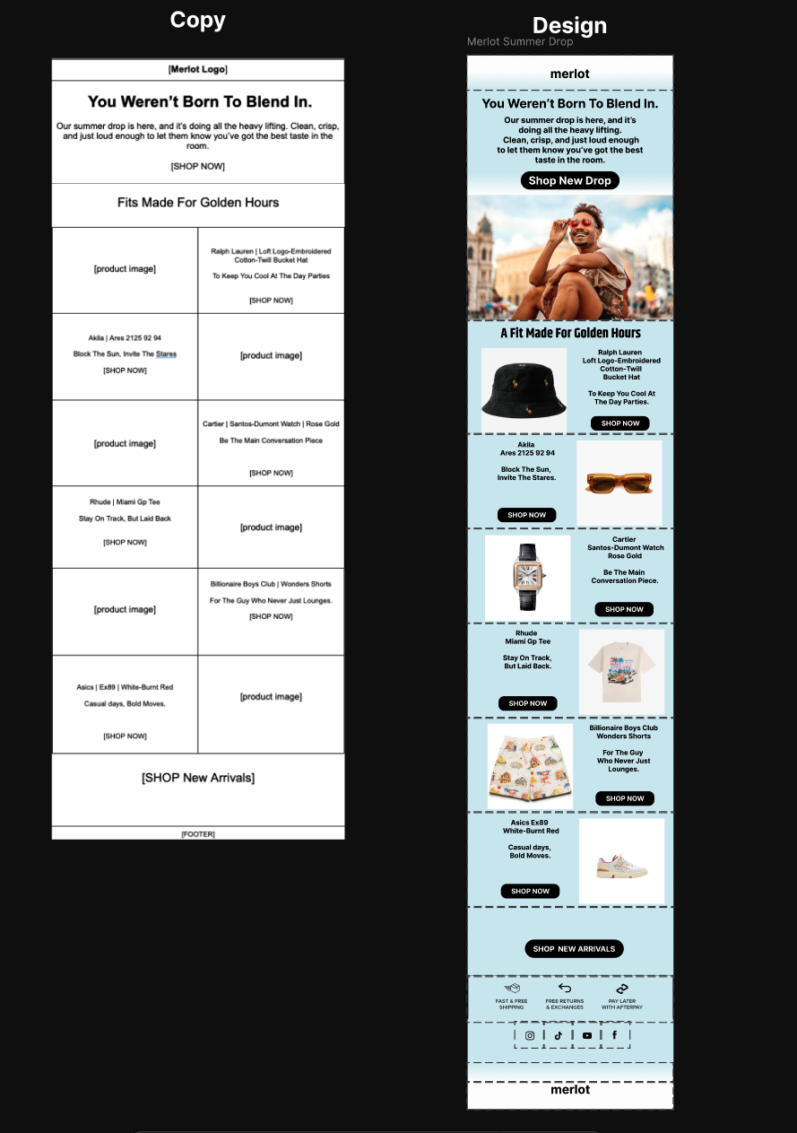 Email design example 1