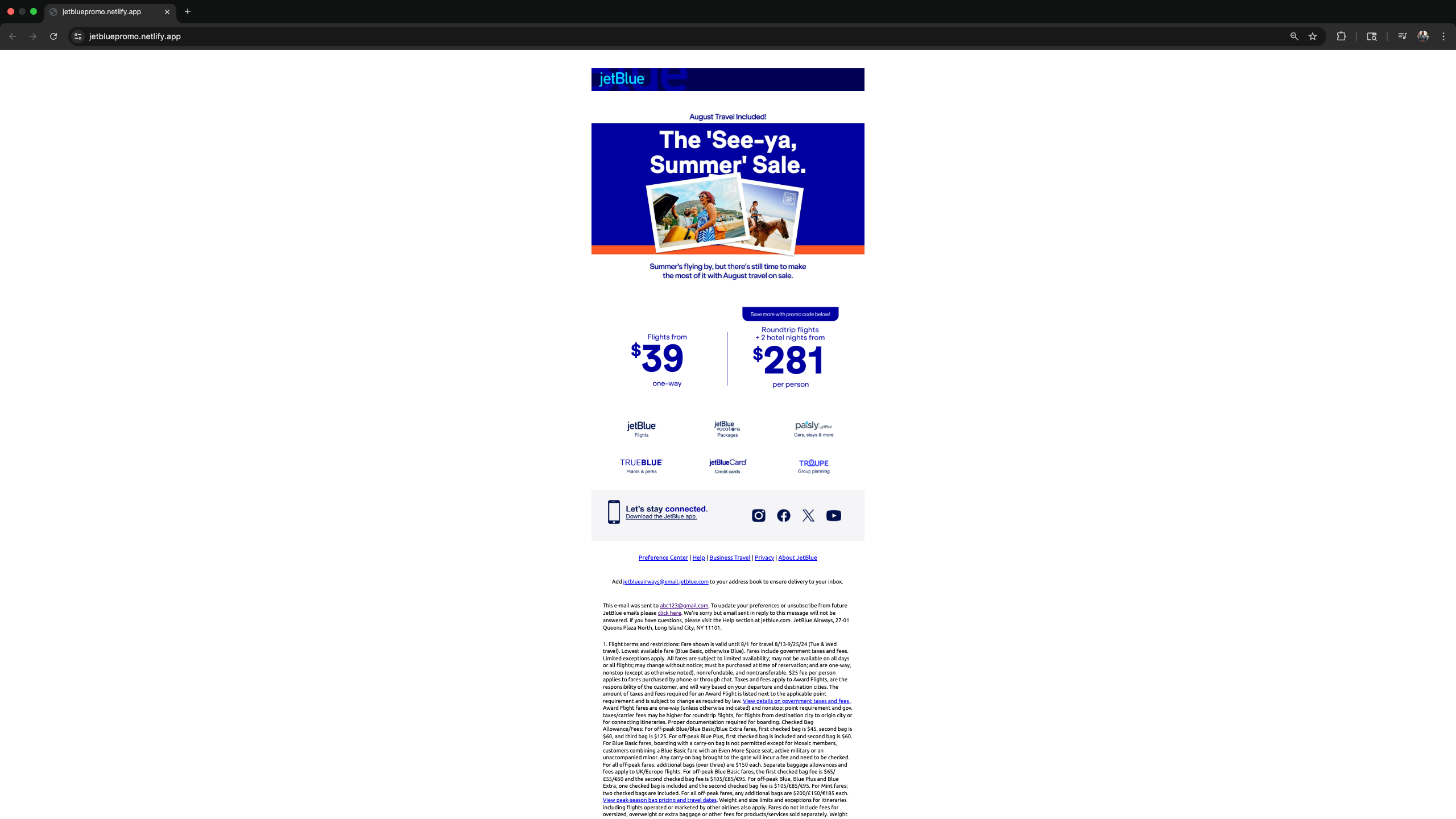 Email design example 2